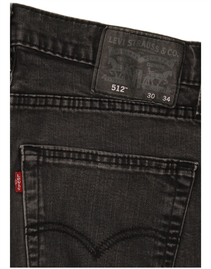 Levi's Mens 512 Slim Tapered Jeans W30 L31 Black Cotton