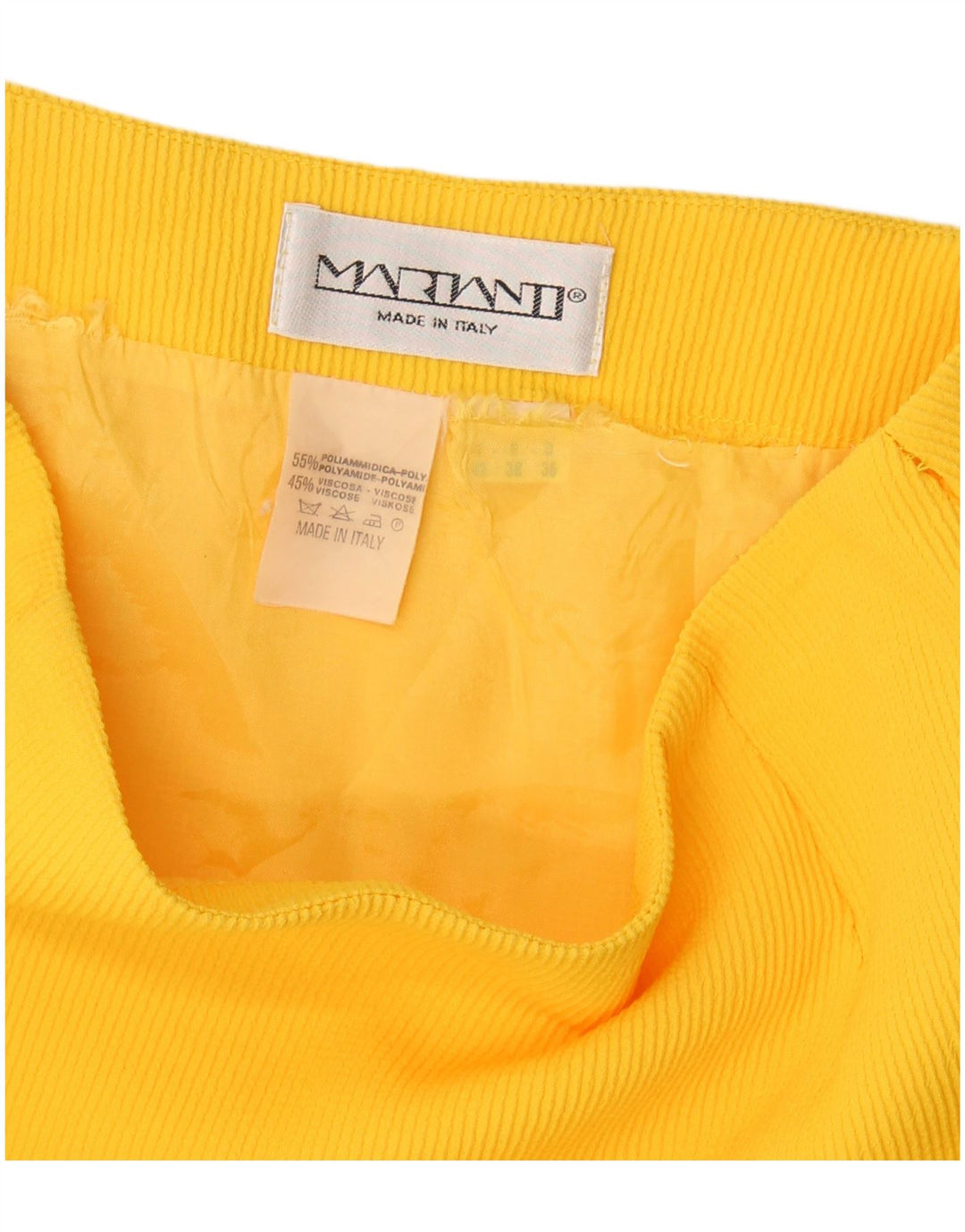 Vintage Womens A-Line Skirt IT 42 Medium W28 Yellow Polyamide