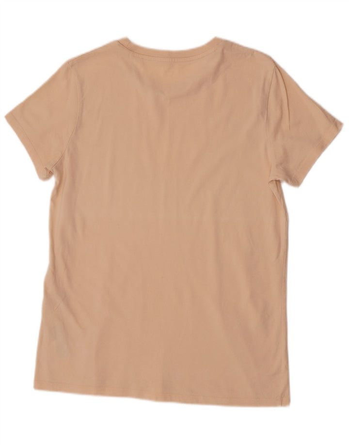 Levi's Womens Graphic T-Shirt Top UK 12 Medium Beige Cotton