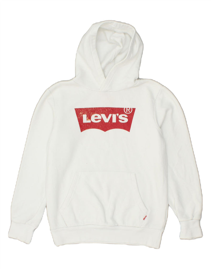 LEVI'S Boys Graphic Hoodie Jumper 15-16 Years White Cotton | Vintage Levi's | Thrift | Second-Hand Levi's | Used Clothing | Messina Hembry 