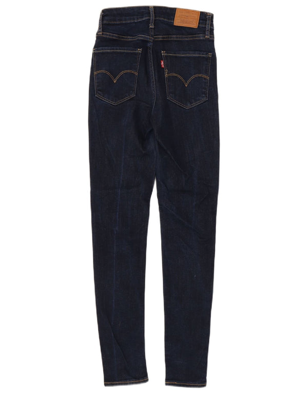 Levi's Womens 721 High Rise Skinny Jeans W24 L28 Navy Blue Lyocell