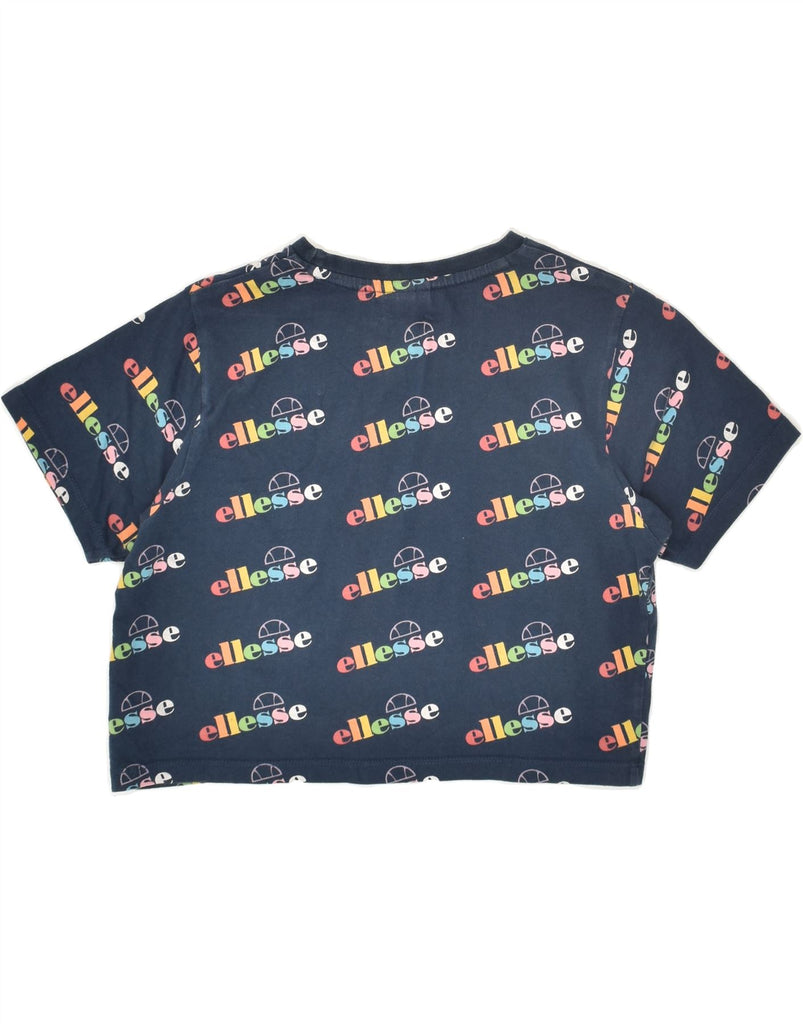 ELLESSE Girls Crop Graphic T-Shirt Top 12-13 Years Navy Blue Cupro | Vintage Ellesse | Thrift | Second-Hand Ellesse | Used Clothing | Messina Hembry 