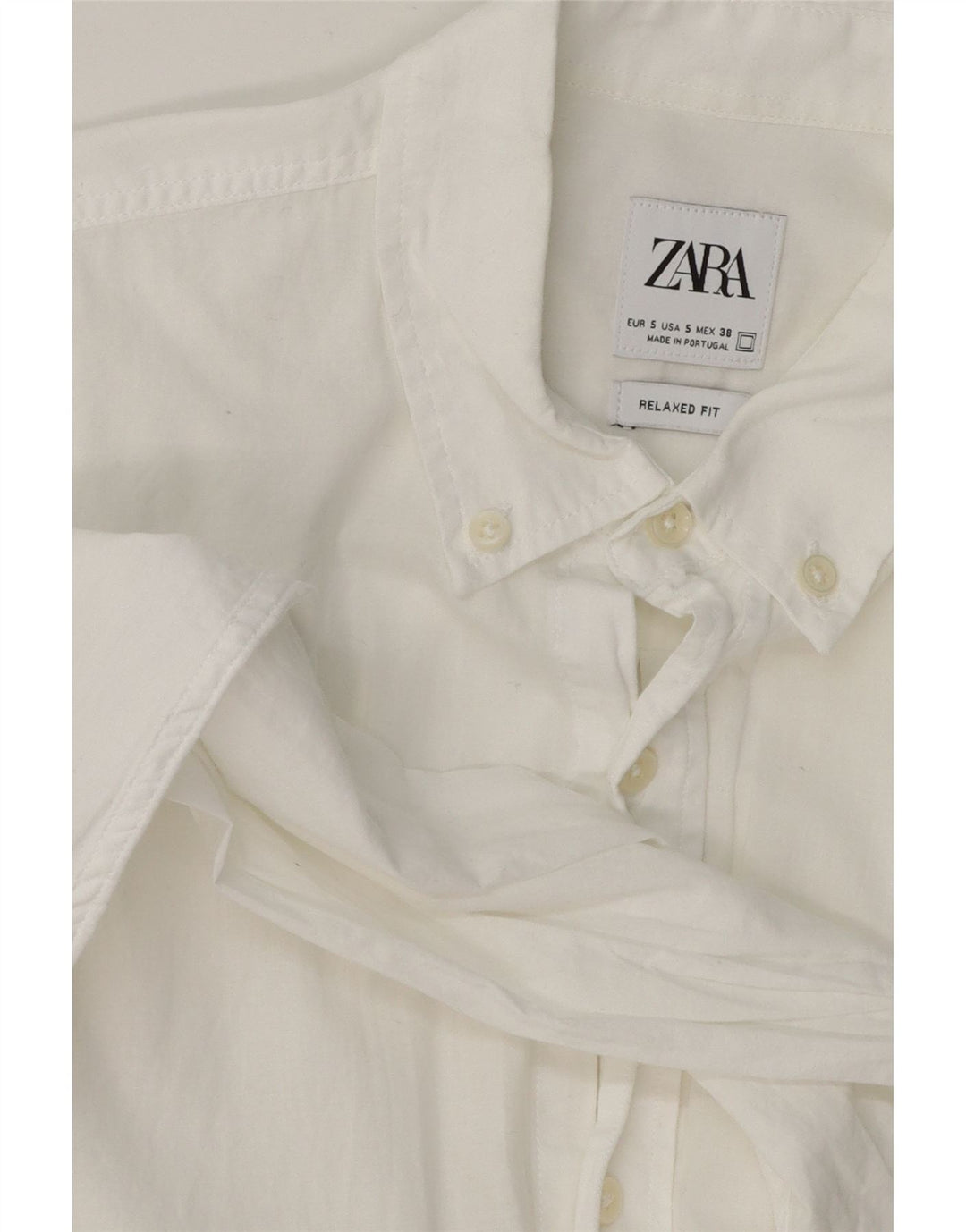 ZARA Mens Relaxed Fit Shirt Small White Vintage Zara and Second-Hand Zara from Messina Hembry 