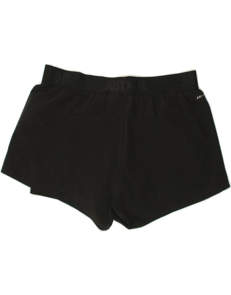 NIKE Womens Sport Shorts UK 14 Large Black Polyester | Vintage Nike | Thrift | Second-Hand Nike | Used Clothing | Messina Hembry 