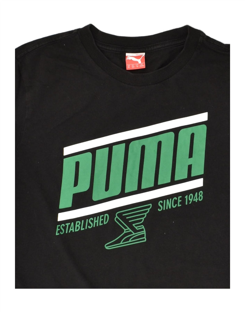 PUMA Boys Graphic T-Shirt Top 13-14 Years XL Navy Blue Cotton | Vintage Puma | Thrift | Second-Hand Puma | Used Clothing | Messina Hembry 