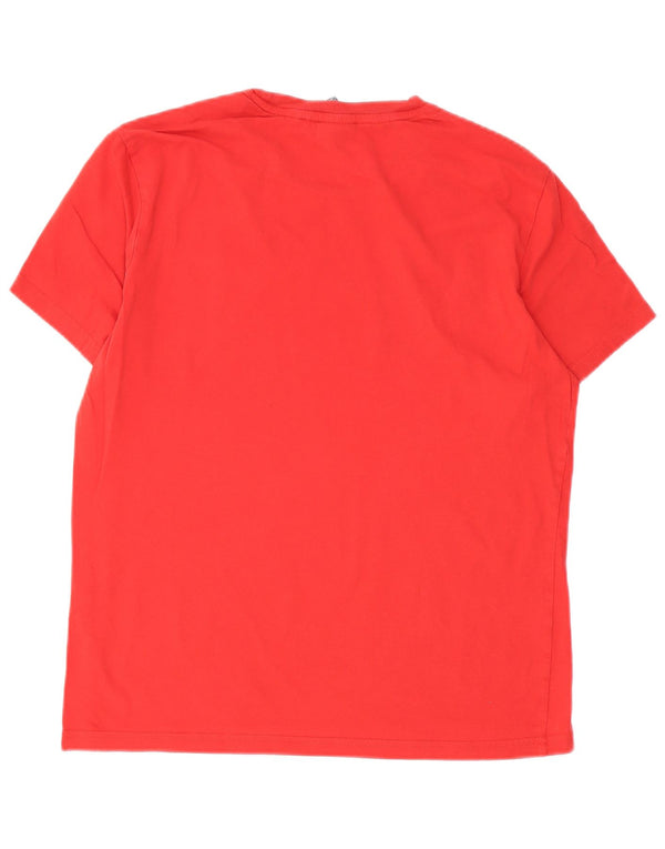 Champion Mens Graphic T-Shirt Top Medium Red Cotton
