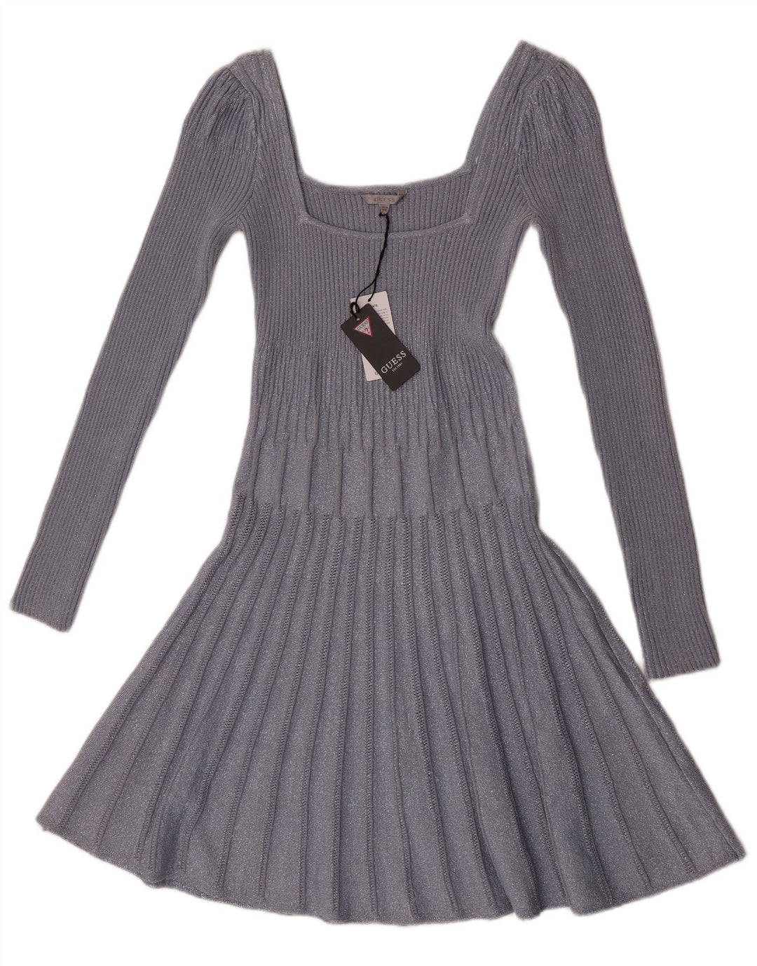 Guess Womens Long Sleeve Jumper Dress UK 12 Medium Grey Rayon