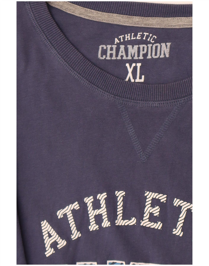 Champion Mens Graphic Top Long Sleeve XL Blue
