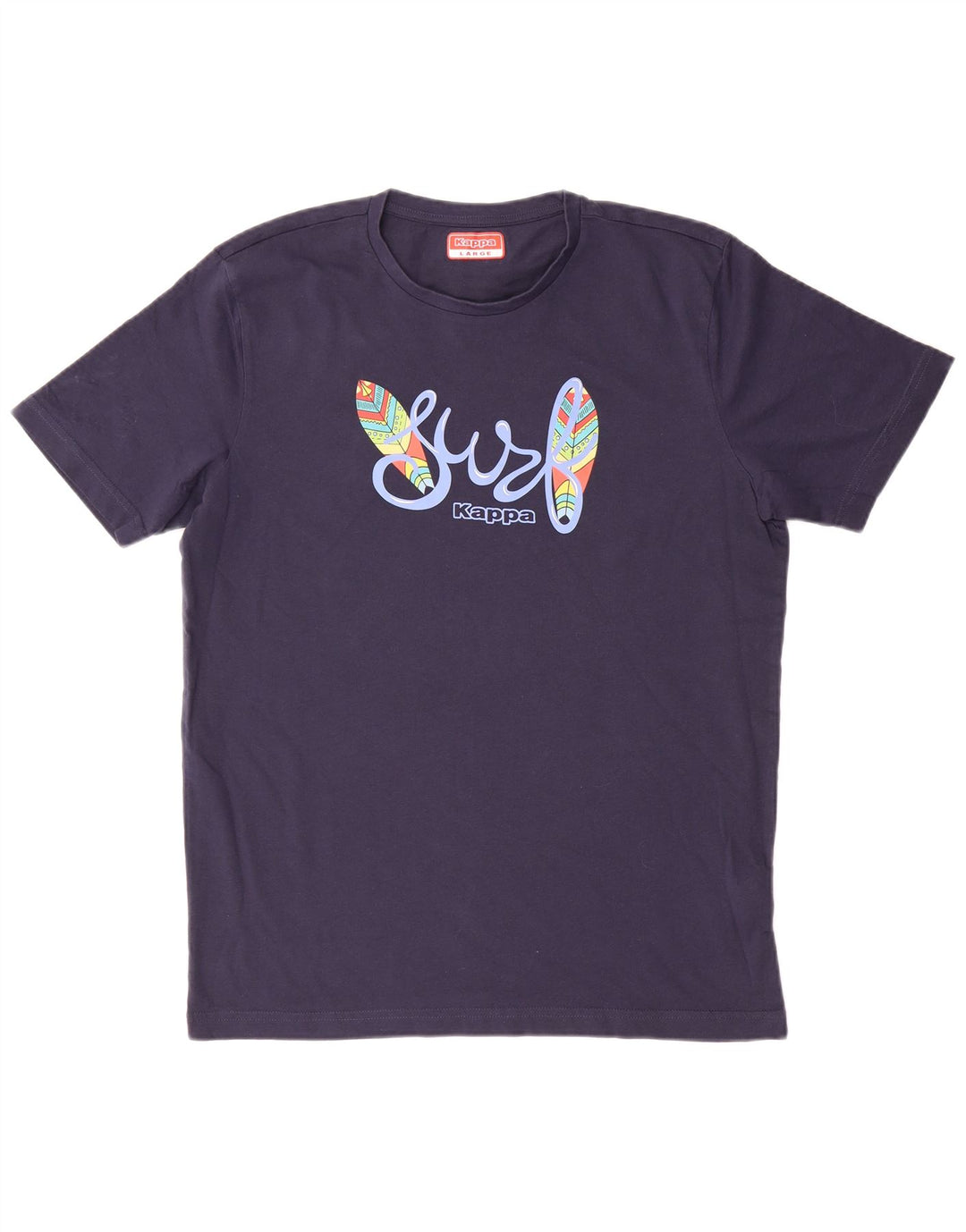 Kappa Mens Graphic T-Shirt Top Large Navy Blue Cotton