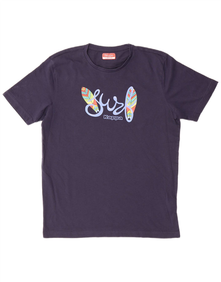 Kappa Mens Graphic T-Shirt Top Large Navy Blue Cotton