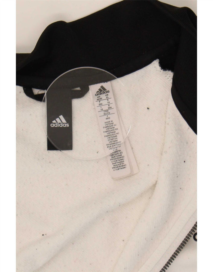 Adidas Mens Tracksuit Top Jacket UK 48/50 XL White Colourblock Polyester