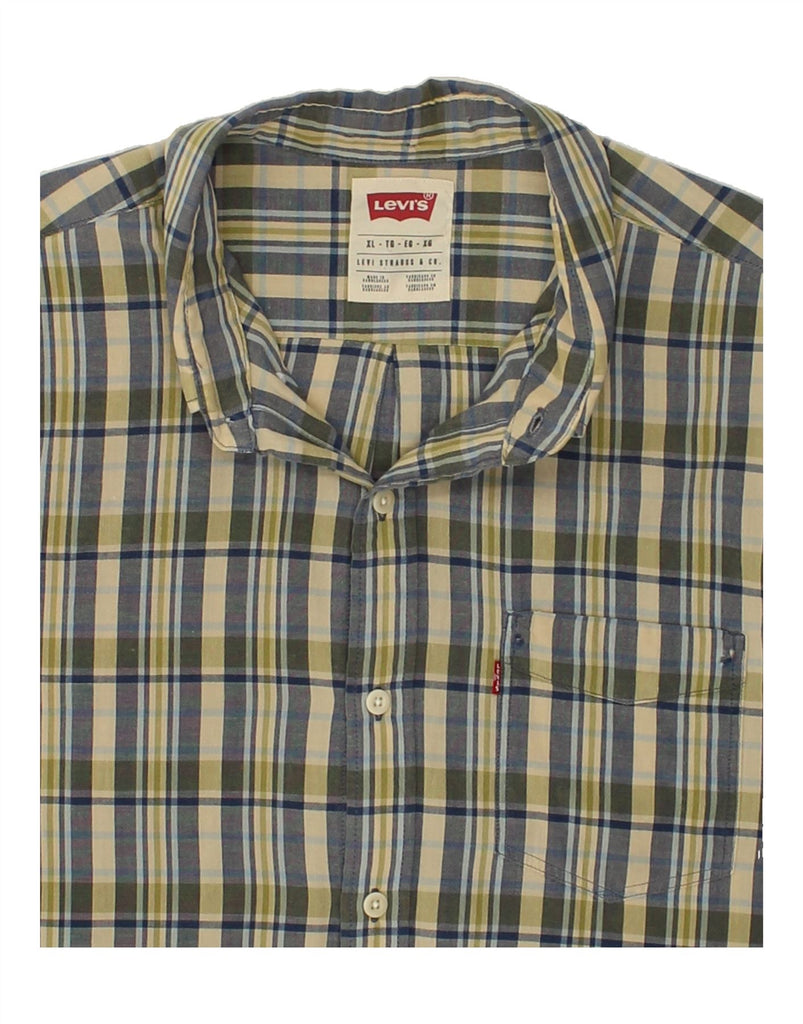 LEVI'S Mens Shirt XL Beige Check Cotton | Vintage Levi's | Thrift | Second-Hand Levi's | Used Clothing | Messina Hembry 