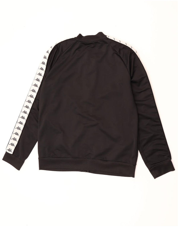 Kappa Mens Graphic Tracksuit Top Jacket XL Black Polyester