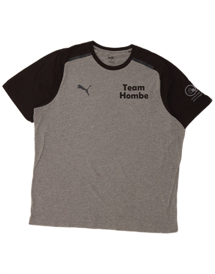 PUMA Mens Graphic T-Shirt Top XL Grey Colourblock