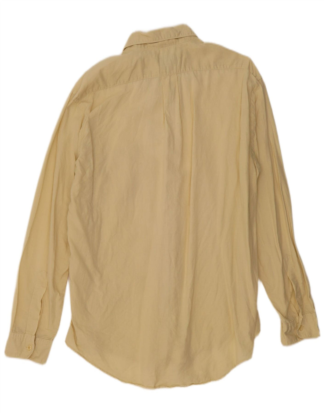 Trussardi Jeans Mens Shirt Large Yellow Linen