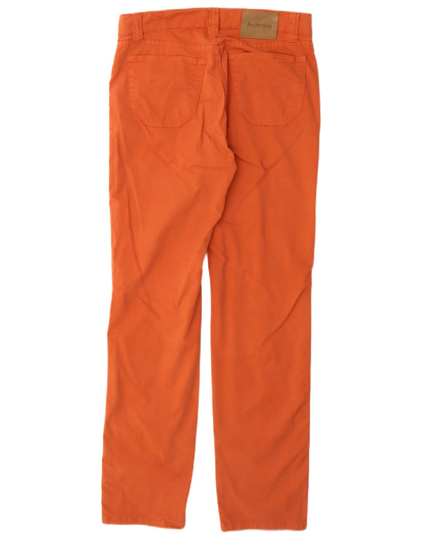 Jeckerson Womens Slim Casual Trousers W32 L32 Orange Cotton
