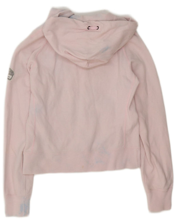 Champion Girls Graphic Hoodie Jumper 9-10 Years Medium Pink Tie Dye Cotton