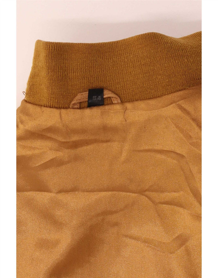Vintage Mens Suede Bomber Jacket IT 54 2XL Beige