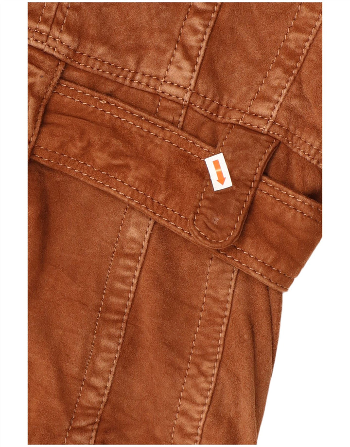 EDC Womens Suede Jacket UK 14 Medium Brown Leather