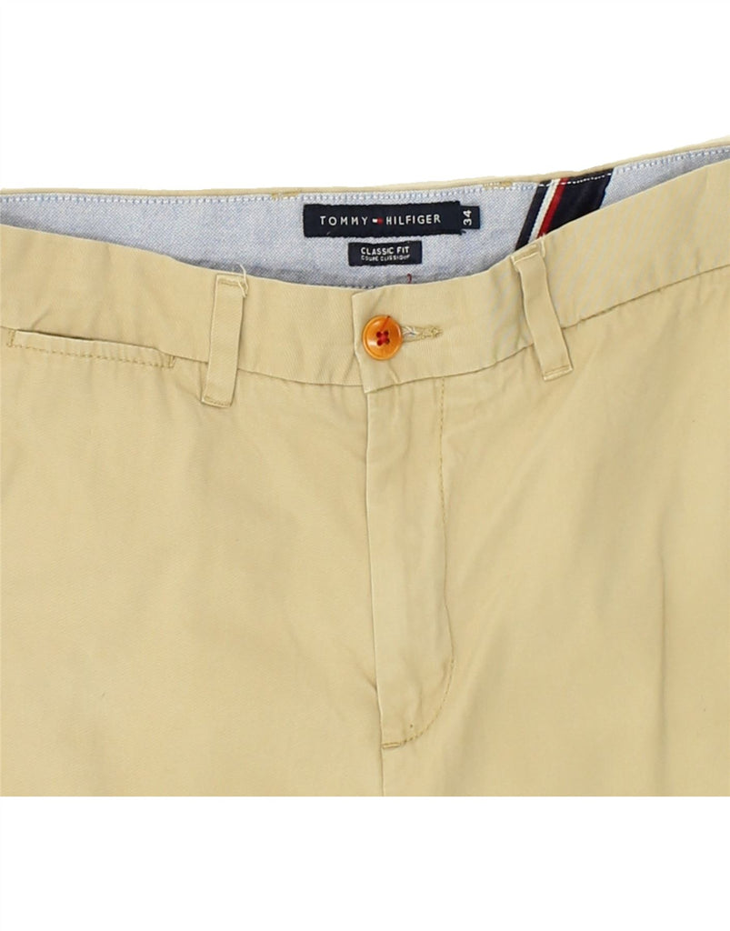 TOMMY HILFIGER Mens Classic Fit Chino Shorts W34 Large   Beige Cotton | Vintage Tommy Hilfiger | Thrift | Second-Hand Tommy Hilfiger | Used Clothing | Messina Hembry 