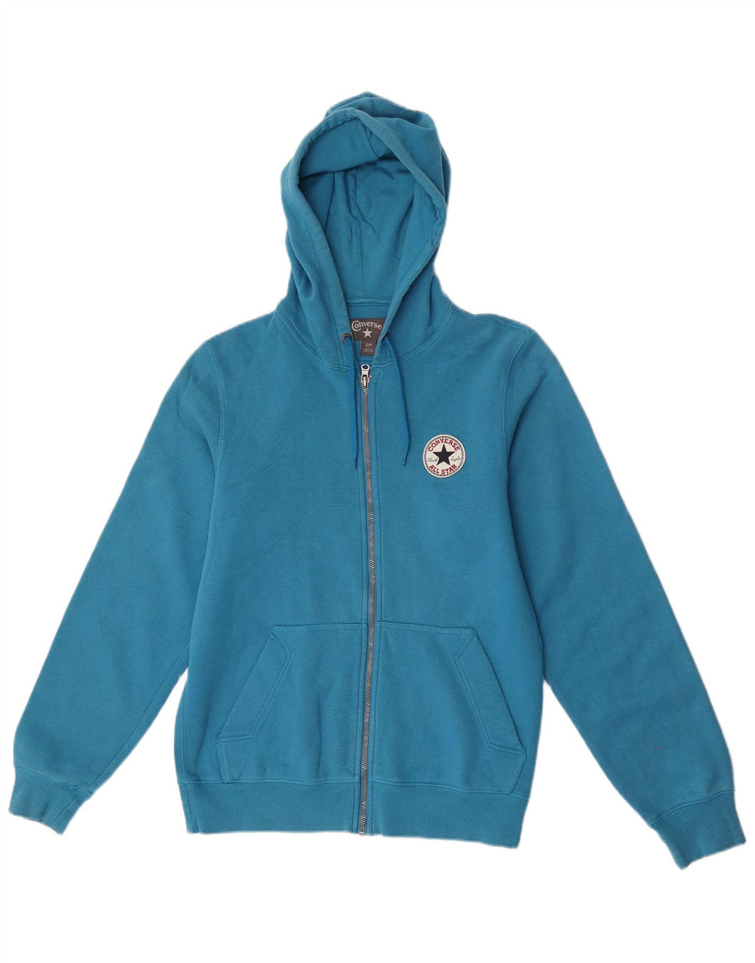 Converse Mens Zip Hoodie Sweater Small Blue Cotton