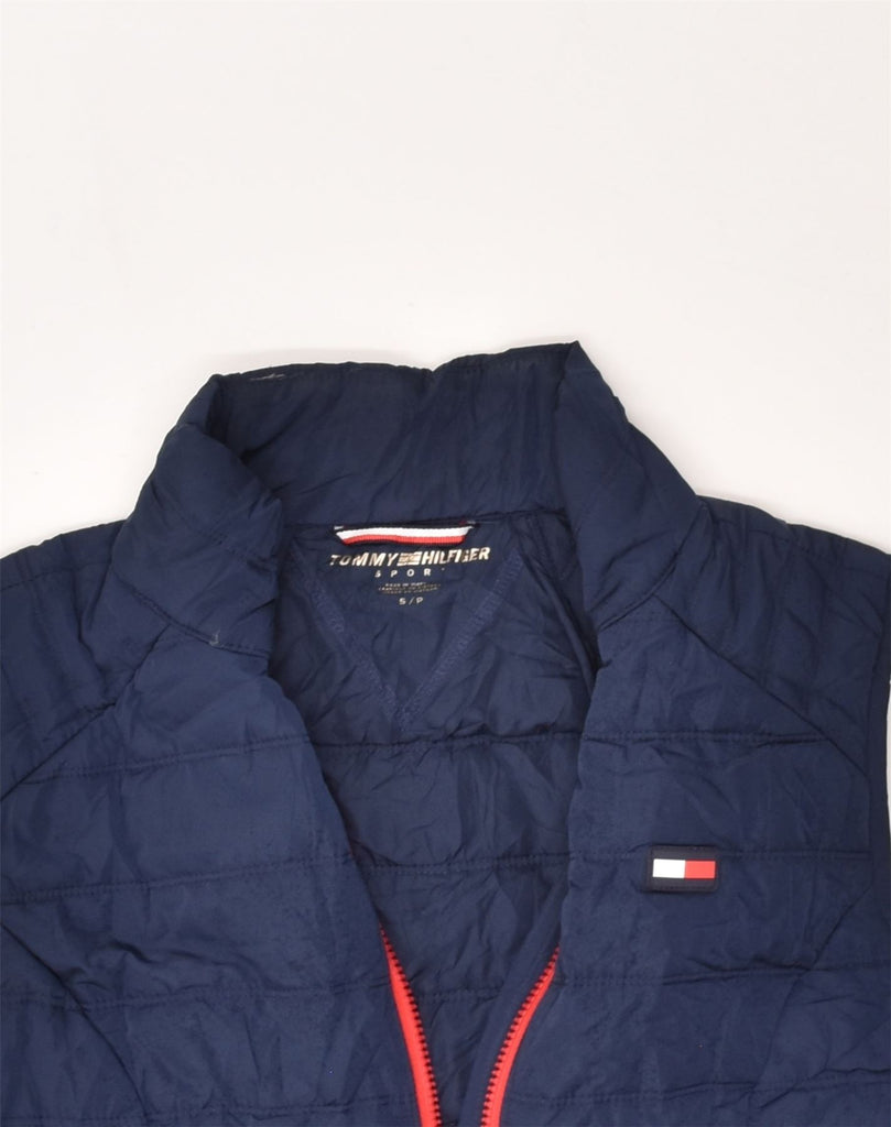 TOMMY HILFIGER Womens Padded Gilet UK 10 Small Navy Blue Polyester | Vintage Tommy Hilfiger | Thrift | Second-Hand Tommy Hilfiger | Used Clothing | Messina Hembry 