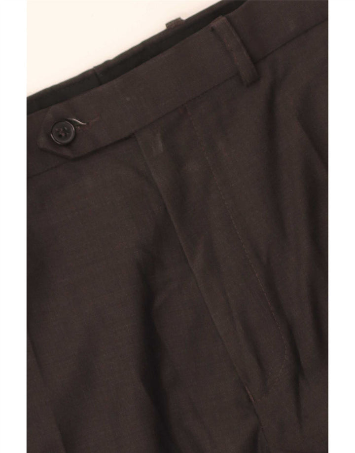 Marks & Spencer Mens Straight Suit Trousers W36 L31 Grey Wool