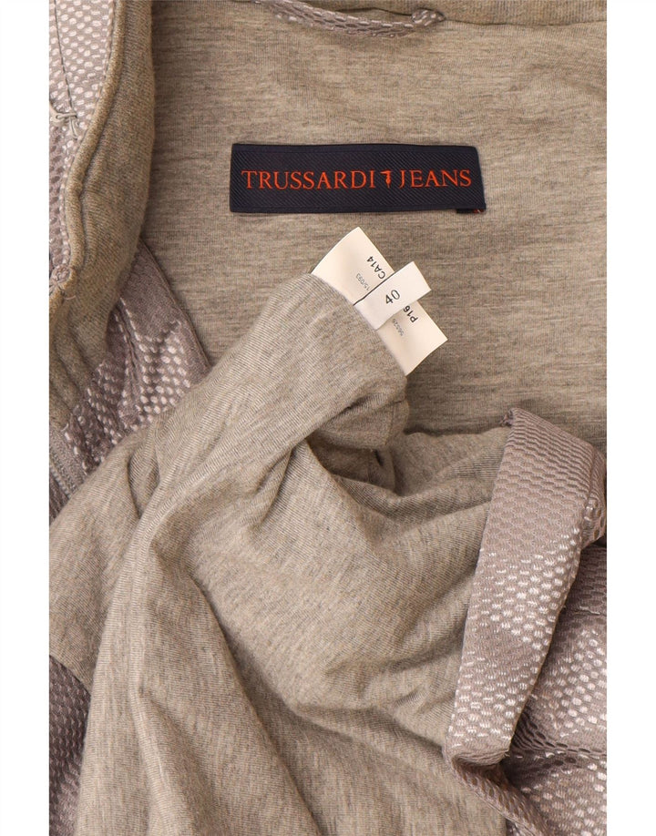 Trussardi Jeans Womens Utility Jacket IT 40 Small Grey Polyester