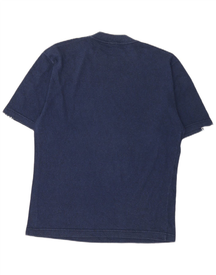 ASICS Mens Graphic T-Shirt Top Medium Navy Blue Colourblock Cotton