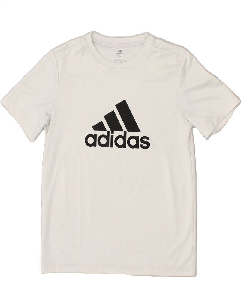 ADIDAS Boys Graphic T-Shirt Top 11-12 Years Medium White | Vintage Adidas | Thrift | Second-Hand Adidas | Used Clothing | Messina Hembry 