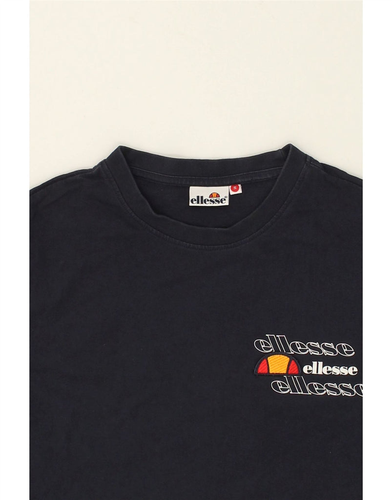 ELLESSE Mens Graphic T-Shirt Top Small Navy Blue Cotton | Vintage Ellesse | Thrift | Second-Hand Ellesse | Used Clothing | Messina Hembry 