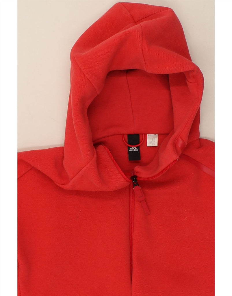 ADIDAS Womens Zip Hoodie Sweater UK 10 Small Red | Vintage Adidas | Thrift | Second-Hand Adidas | Used Clothing | Messina Hembry 