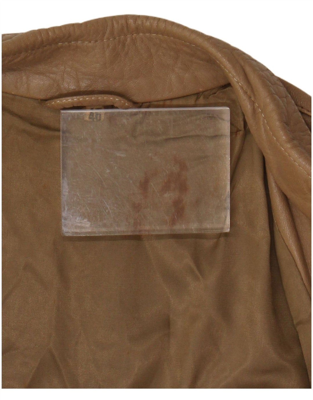 VINTAGE Womens Leather Jacket IT 46 Large Brown