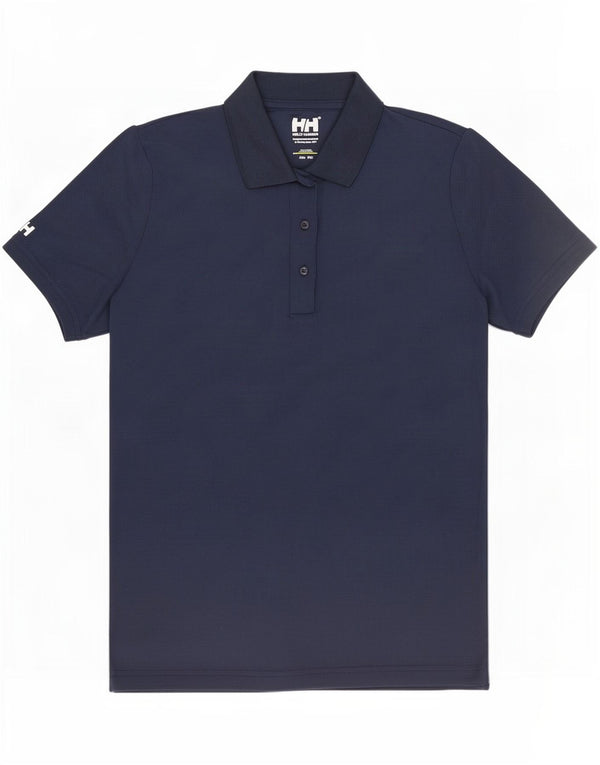 Helly Hansen Womens Polo Shirt UK 14 Medium Navy Blue Polyamide