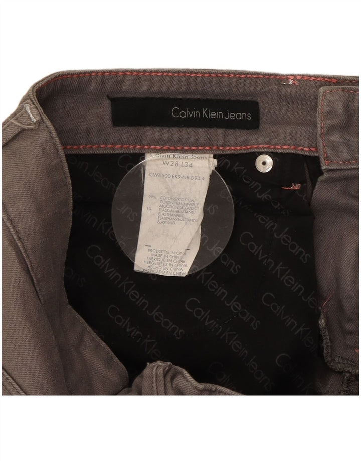 Calvin Klein Womens Slim Jeans W28 L34 Grey Cotton