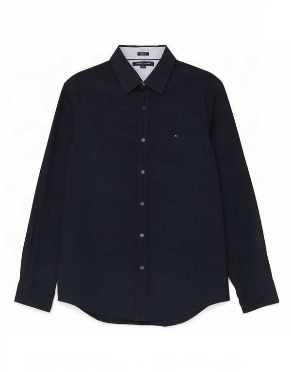 Tommy Hilfiger Mens Shirt Large Navy Blue Cotton