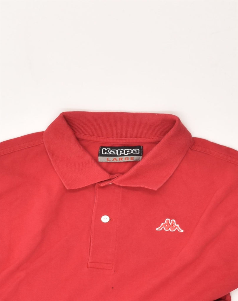 KAPPA Mens Polo Shirt Large Red Cotton | Vintage Kappa | Thrift | Second-Hand Kappa | Used Clothing | Messina Hembry 