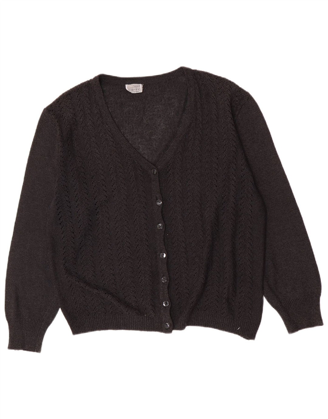 Sara Valentino Womens Cardigan Sweater UK 16 Large Black