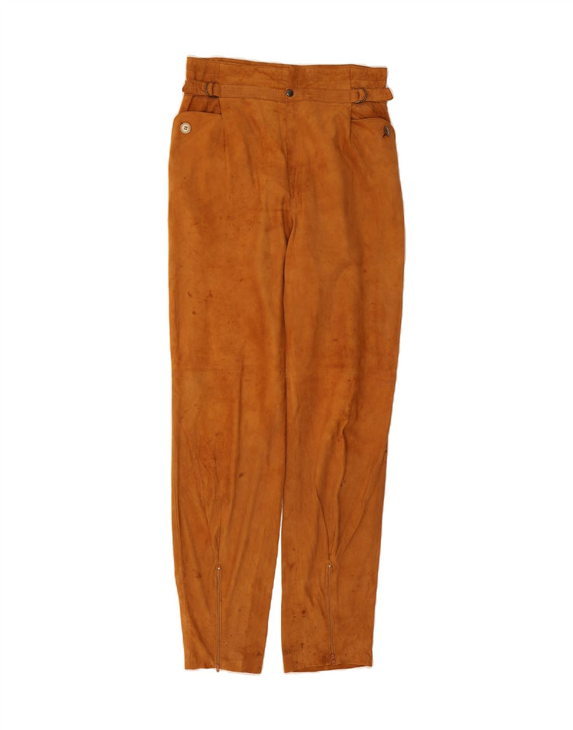 VINTAGE Womens Suede Trousers W30 L34 Brown Vintage Vintage and Second-Hand Vintage from Messina Hembry 