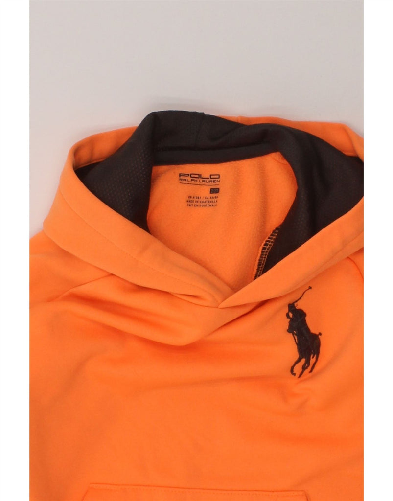 POLO RALPH LAUREN Baby Girls Hoodie Jumper 18-24 Months Orange Polyester | Vintage Polo Ralph Lauren | Thrift | Second-Hand Polo Ralph Lauren | Used Clothing | Messina Hembry 