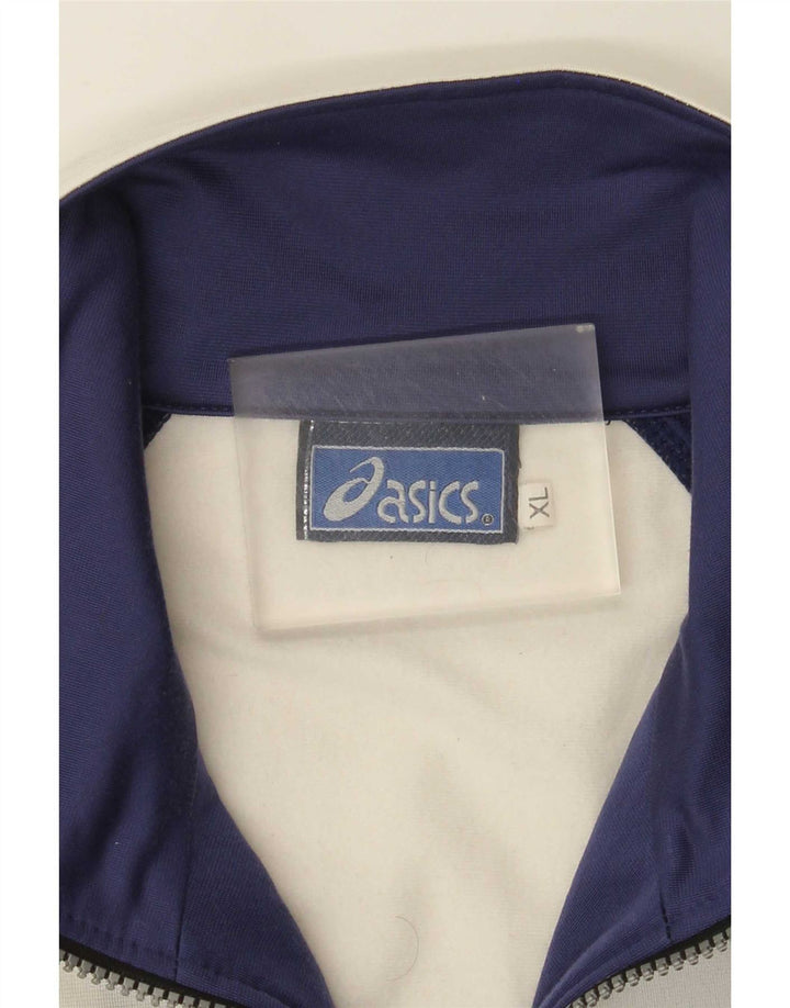 Asics Mens Graphic Tracksuit Top Jacket XL White Colourblock