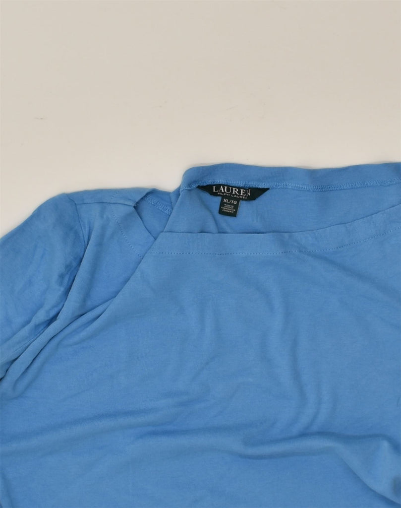 RALPH LAUREN Womens T-Shirt Top UK 18 XL Blue Cotton | Vintage Ralph Lauren | Thrift | Second-Hand Ralph Lauren | Used Clothing | Messina Hembry 