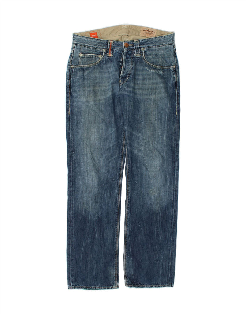 HUGO BOSS Mens Straight Jeans W33 L32 Blue Cotton Vintage Hugo Boss and Second-Hand Hugo Boss from Messina Hembry 