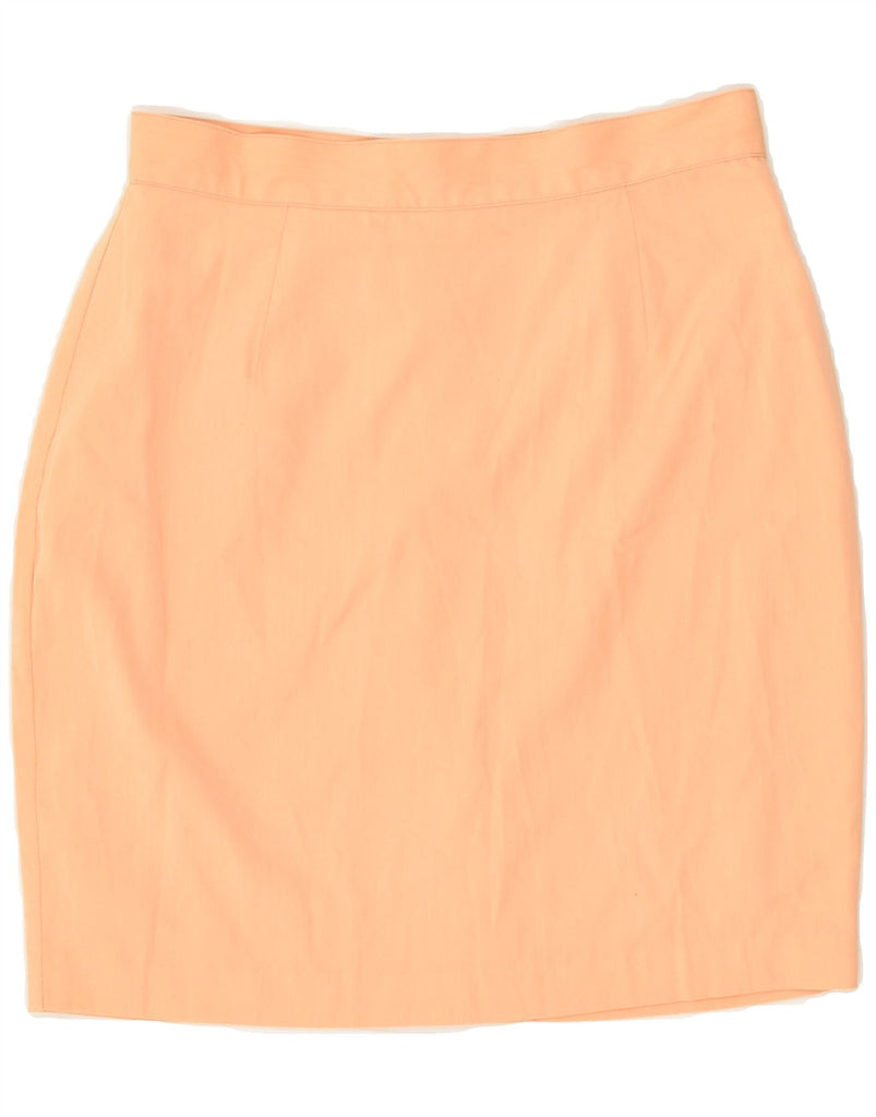 BENETTON Womens Pencil Skirt IT 44 Medium W28  Orange Polyester | Vintage Benetton | Thrift | Second-Hand Benetton | Used Clothing | Messina Hembry 