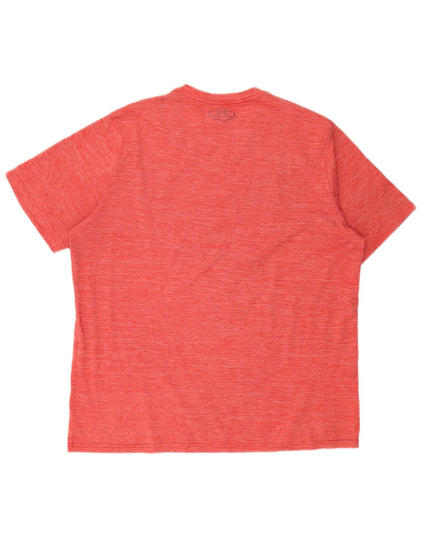 Under Armour Mens Heat Gear T-Shirt Top 2XL Red Flecked Polyester