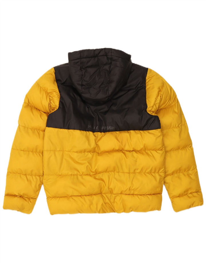 Helly Hansen Boys Hooded Padded Jacket 13-14 Years Yellow Colourblock