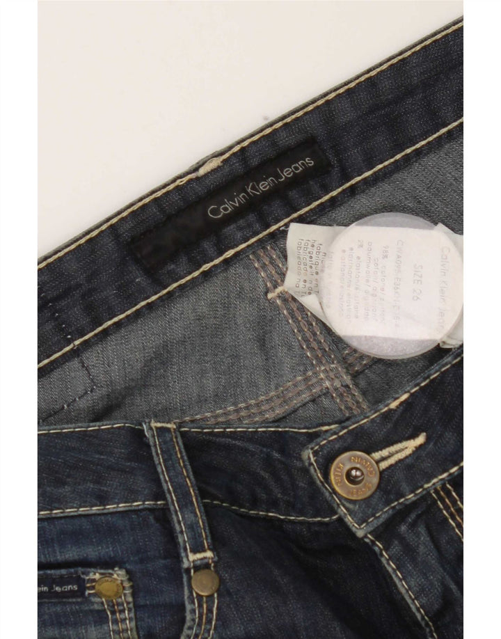 Calvin Klein Womens Slim Jeans W26 L33 Blue Cotton