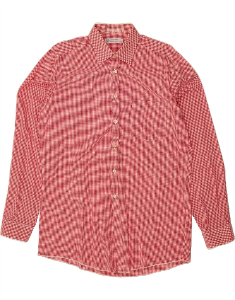 SEIDENSTICKER Mens Shirt Medium Red Gingham Virgin Wool | Vintage Seidensticker | Thrift | Second-Hand Seidensticker | Used Clothing | Messina Hembry 