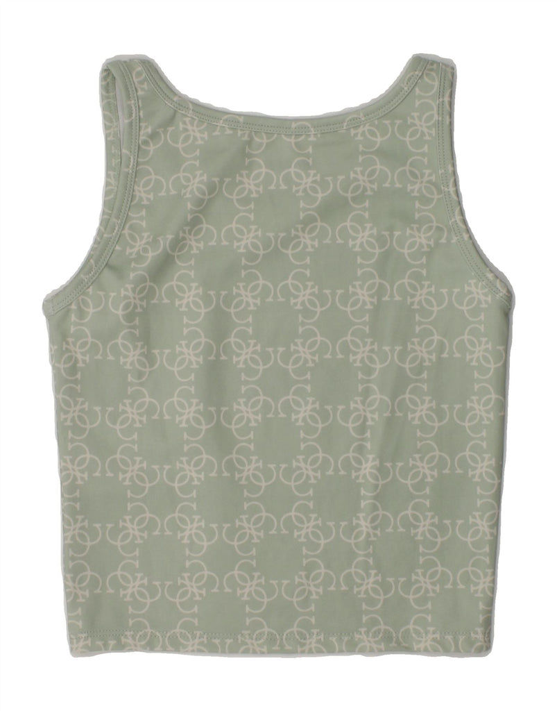 GUESS Girls Graphic Vest Top 7-8 Years Green Geometric Polyester | Vintage Guess | Thrift | Second-Hand Guess | Used Clothing | Messina Hembry 