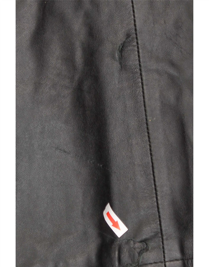 Vintage Mens Leather Jacket IT 48 Medium Black